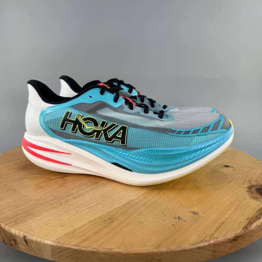 Hoka One One Cielo X1 2.0 Mens Size 13 White Blue Athletic Running Shoes W14 NEW